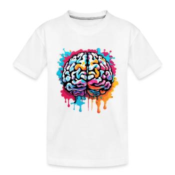 Cerveau / Connaissance / Intelligence / Intelligent / Penser - T-shirt bio Premium Enfant - blanc - Devant