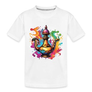 Wunderlampe / Wünsche /Orient / Wunder / Genie - Kinder Premium Bio T-Shirt - Weiß - Vorne