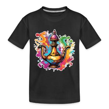 Wunderlampe / Wünsche /Orient / Wunder / Genie - Kinder Premium Bio T-Shirt - Schwarz - Vorne