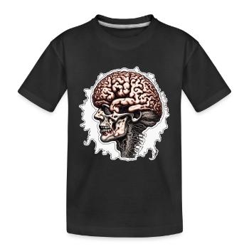 Brain / Knowledge / Intelligence / Clever / Thinking - Kids' Premium Organic T-Shirt - black - Front