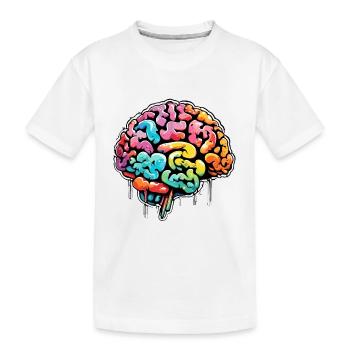 Cerveau / Connaissance / Intelligence / Intelligent / Penser - T-shirt bio Premium Enfant - blanc - Devant
