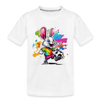 Soccer Bunny / Animal / Soccer / Goal / Sports - Kids' Premium Organic T-Shirt - white - Front