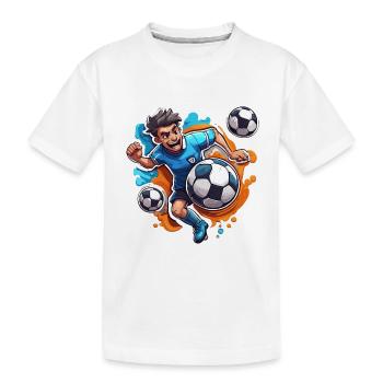 Footballeur / Football / Terrain / Équipe - T-shirt bio Premium Enfant - blanc - Devant