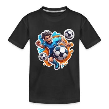 Footballer / Soccer / Pitch / Team - Kids' Premium Organic T-Shirt - black - Front