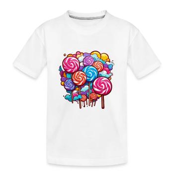 Lutscher / Lolli Pop / Süßigkeit / schlecken / süß - Kinder Premium Bio T-Shirt - Weiß - Vorne