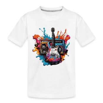 Rock n roll / Guitare / Musique / Instrument - T-shirt bio Premium Enfant - blanc - Devant
