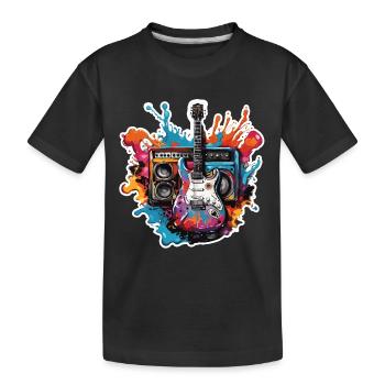 Rock n roll / Guitar / Music / Instrument - Kids' Premium Organic T-Shirt - black - Front