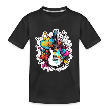 Rock n roll / Gitarre / Musik / Instrument - Kinder Premium Bio T-Shirt - Schwarz - Vorne