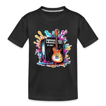 Rock n roll / Guitare / Musique / Instrument - T-shirt bio Premium Enfant - noir - Devant