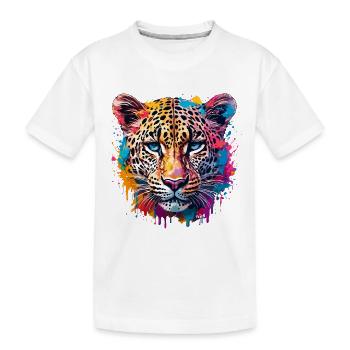 Léopard / guépard / Animal / Animal imprimé / motif - T-shirt bio Premium Enfant - blanc - Devant