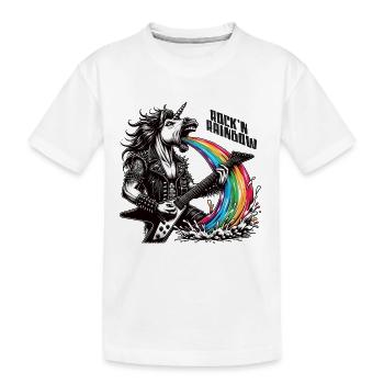 Rocker Heavy Metal Licorne Vomissements Arc-en-ciel - T-shirt bio Premium Enfant - blanc - Devant