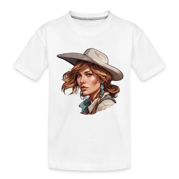 Cow Girl / Wild West / Desert / Lasso / Rodeo - Kids' Premium Organic T-Shirt - white - Front