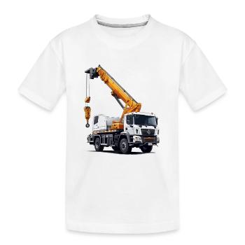 Grue / de chantier / treuil / système de grue - T-shirt bio Premium Enfant - blanc - Devant