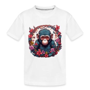 Monkey / Animal / Zoo / Chimpanzee / Wild / Comic - Kids' Premium Organic T-Shirt - white - Front