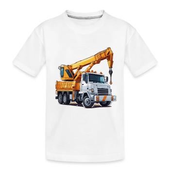 Grue / de chantier / treuil / système de grue - T-shirt bio Premium Enfant - blanc - Devant