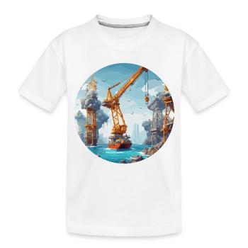 Grue / de chantier / treuil / système de grue - T-shirt bio Premium Enfant - blanc - Devant