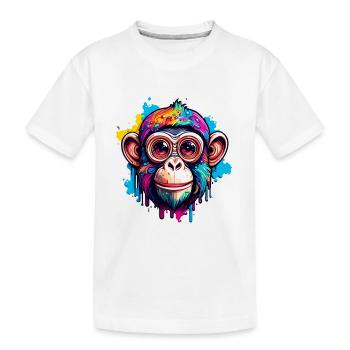 Singe / Animal / Zoo / Chimpanzé / Sauvage / Bande dessinée - T-shirt bio Premium Enfant - blanc - Devant