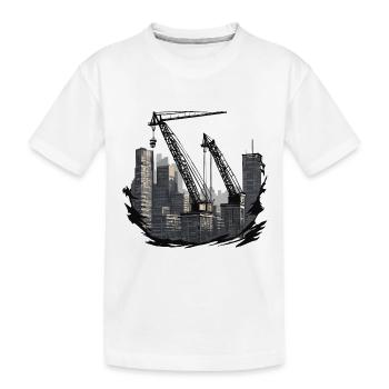 Grue / de chantier / treuil / système de grue - T-shirt bio Premium Enfant - blanc - Devant