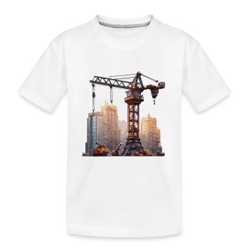 Grue / de chantier / treuil / système de grue - T-shirt bio Premium Enfant - blanc - Devant