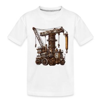 Grue / de chantier / treuil / système de grue - T-shirt bio Premium Enfant - blanc - Devant