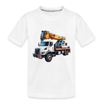 Grue / de chantier / treuil / système de grue - T-shirt bio Premium Enfant - blanc - Devant