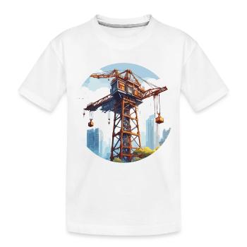 Grue / de chantier / treuil / système de grue - T-shirt bio Premium Enfant - blanc - Devant