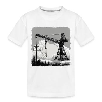 Grue / de chantier / treuil / système de grue - T-shirt bio Premium Enfant - blanc - Devant