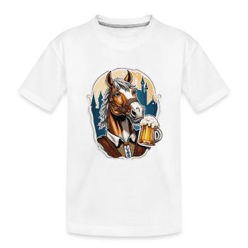 Lederhosen / Animal / Traditional costume / Tradition / Horse - Kids' Premium Organic T-Shirt - white - Front
