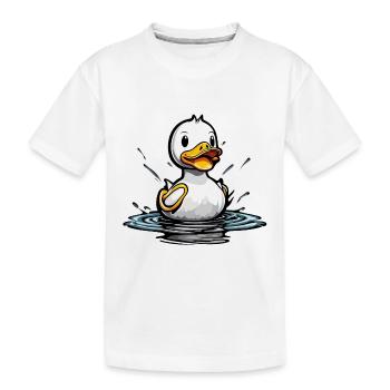 Canard en caoutchouc / canard en caoutchouc / eau / baignoire - T-shirt bio Premium Enfant - blanc - Devant