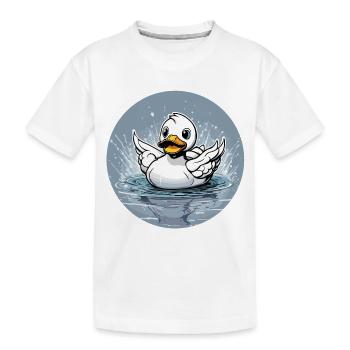 Canard en caoutchouc / canard en caoutchouc / eau / baignoire - T-shirt bio Premium Enfant - blanc - Devant