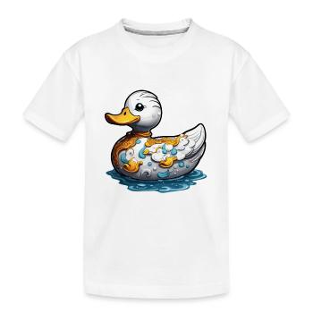 Canard en caoutchouc / canard en caoutchouc / eau / baignoire - T-shirt bio Premium Enfant - blanc - Devant
