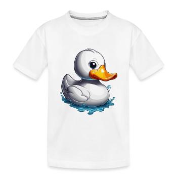 Canard en caoutchouc / canard en caoutchouc / eau / baignoire - T-shirt bio Premium Enfant - blanc - Devant