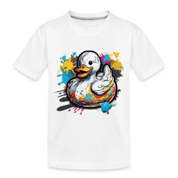 Canard en caoutchouc / canard en caoutchouc / eau / baignoire - T-shirt bio Premium Enfant - blanc - Devant