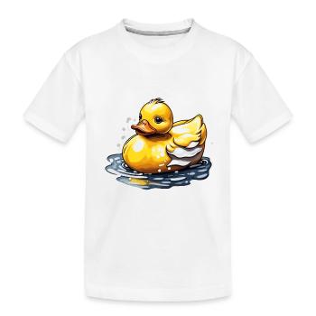 Canard en caoutchouc / canard en caoutchouc / eau / baignoire - T-shirt bio Premium Enfant - blanc - Devant