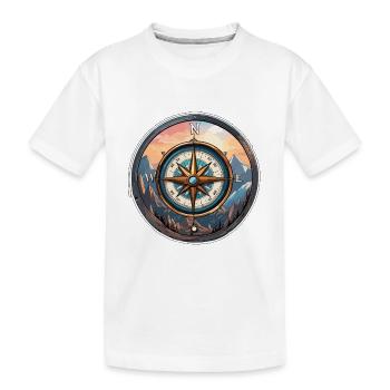 Boussole / Direction cardinale / Voyage / Survie - T-shirt bio Premium Enfant - blanc - Devant