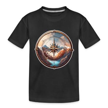 Boussole / Direction cardinale / Voyage / Survie - T-shirt bio Premium Enfant - noir - Devant