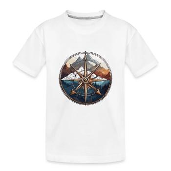 Boussole / Direction cardinale / Voyage / Survie - T-shirt bio Premium Enfant - blanc - Devant