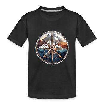 Boussole / Direction cardinale / Voyage / Survie - T-shirt bio Premium Enfant - noir - Devant