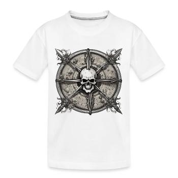 Boussole / Direction cardinale / Voyage / Survie - T-shirt bio Premium Enfant - blanc - Devant