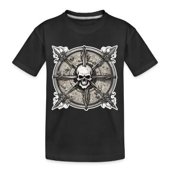 Boussole / Direction cardinale / Voyage / Survie - T-shirt bio Premium Enfant - noir - Devant