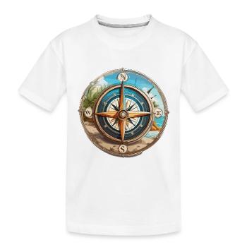 Boussole / Direction cardinale / Voyage / Survie - T-shirt bio Premium Enfant - blanc - Devant
