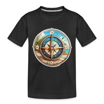 Boussole / Direction cardinale / Voyage / Survie - T-shirt bio Premium Enfant - noir - Devant
