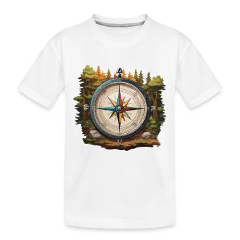 Boussole / Direction cardinale / Voyage / Survie - T-shirt bio Premium Enfant - blanc - Devant
