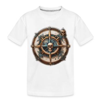 Boussole / Direction cardinale / Voyage / Survie - T-shirt bio Premium Enfant - blanc - Devant