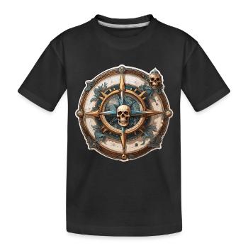 Boussole / Direction cardinale / Voyage / Survie - T-shirt bio Premium Enfant - noir - Devant
