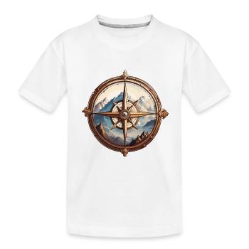 Boussole / Direction cardinale / Voyage / Survie - T-shirt bio Premium Enfant - blanc - Devant
