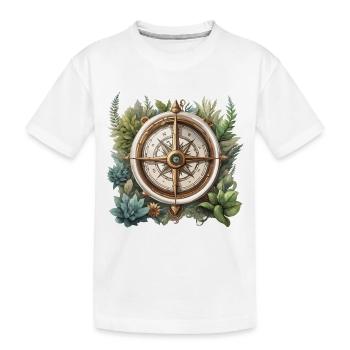Boussole / Direction cardinale / Voyage / Survie - T-shirt bio Premium Enfant - blanc - Devant