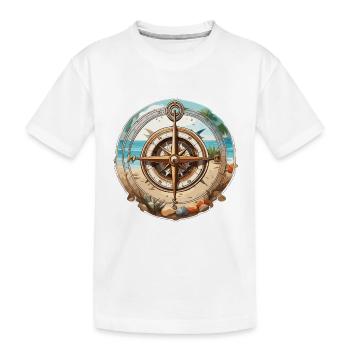 Boussole / Direction cardinale / Voyage / Survie - T-shirt bio Premium Enfant - blanc - Devant