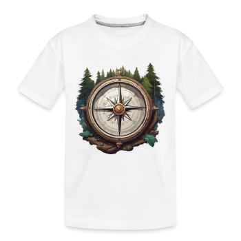 Boussole / Direction cardinale / Voyage / Survie - T-shirt bio Premium Enfant - blanc - Devant
