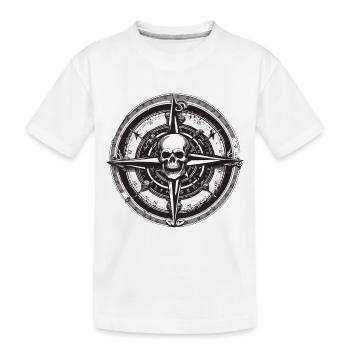Boussole / Direction cardinale / Voyage / Survie - T-shirt bio Premium Enfant - blanc - Devant
